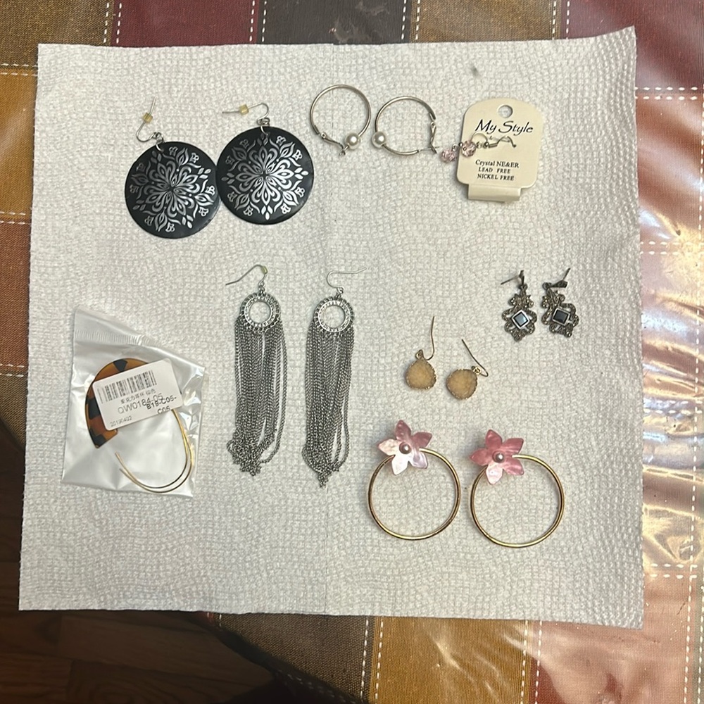 Fashion pierced earrings. All clean.